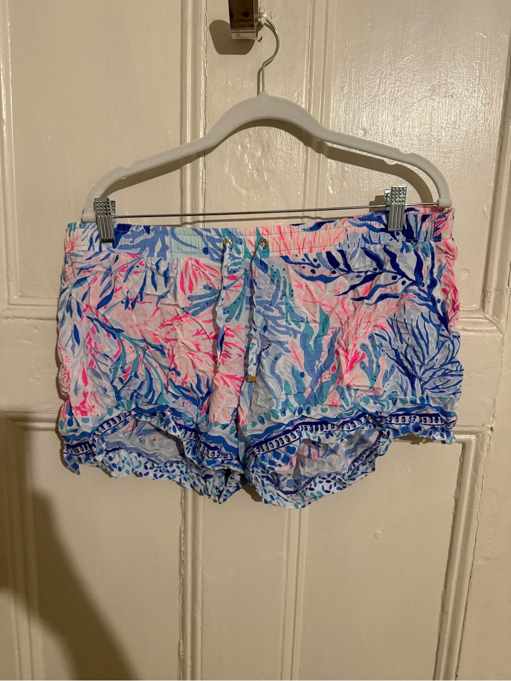 Lilly Pulitzer Pink & Blue Coastal Floral Lounge Shorts